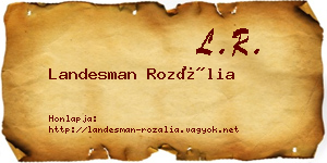 Landesman Rozália névjegykártya